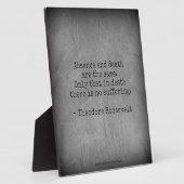 Plaque Photo Citation de Teddy Roosevelt - Absence et décès (Côté)