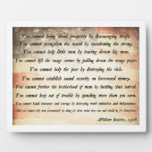 Plaque Photo Citation de William Boetcker (Devant)