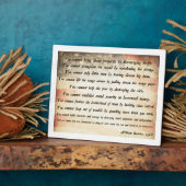 Plaque Photo Citation de William Boetcker (Côté)