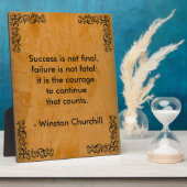 Plaque Photo Citation de Winston Churchill; Succès et Stucco (Côté)