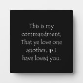 Plaque Photo Citation d'écriture John 15 12 (Devant)