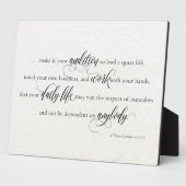 Plaque Photo Citation d'écriture pour les entreprises - 1Thess (Côté)