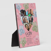 Plaque Photo Citation des soeurs modernes Coeur rose Floral (Côté)