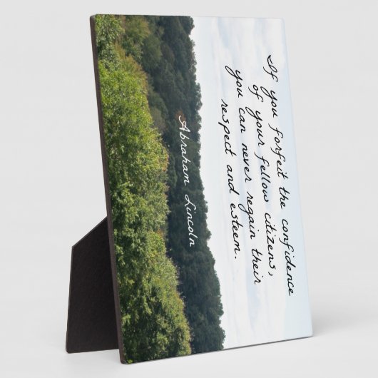 Plaque Photo Citation en temps opportun par Abraham Lincoln (Côté)