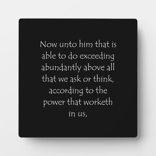 Plaque Photo Citation Éphésiens 3 20 (Devant)