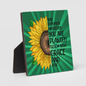 Plaque Photo Citation et tournesol tiré à la main (Recto)