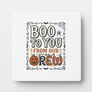 Plaque Photo Citation Halloween Boo à toi de notre équipage Vin