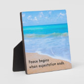 Plaque Photo Citation inspirante avec scène de plage tropicale (Recto)