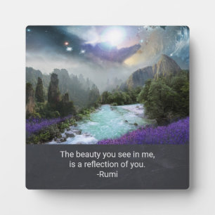 Plaque Photo Citation inspirante sur la beauté de Rumi