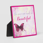 Plaque Photo Citation Inspirationnelle Avec Papillon Aquarelle (Recto)