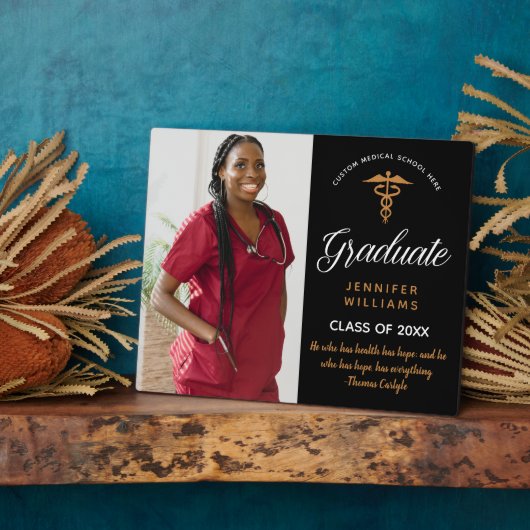 Plaque Photo Citation Inspirationnelle de l'école Médicale (Côté)