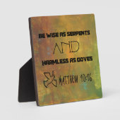 Plaque Photo Citation Inspirationnelle De Matthew 10:16 (Recto)