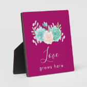 Plaque Photo Citation Inspirationnelle L'amour grandit ici Bouq (Recto)