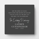 Plaque Photo Citation Mémorielle Moderne Élégante Simple Chic (Devant)