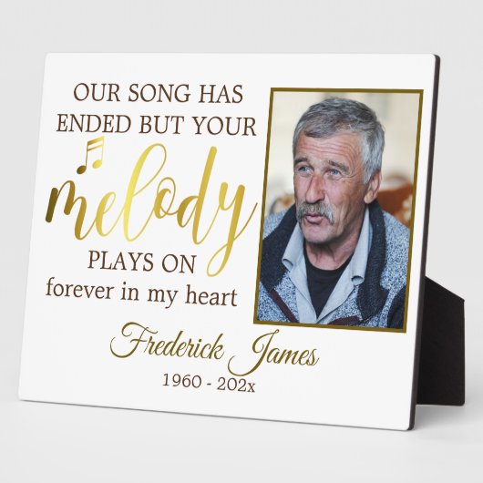 Plaque Photo Citation musicale mémorial Cadeau de souvenir (Côté)