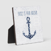 Plaque Photo Citation Nautique | La famille est votre Ancre (Recto)