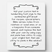 Plaque Photo Citation personnalisée : Lettre de présentation de (Devant)