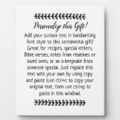 Plaque Photo Citation personnalisée : Lettre de présentation de (Devant)