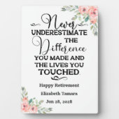 Plaque Photo Citation personnelle de Happy Retirement pour elle (Devant)