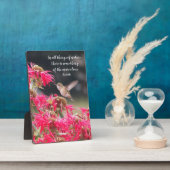 Plaque Photo Citation philosophique Aristote de colibri (Côté)