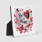 Plaque Photo Citation romantique "Be Mine" Photo Coeur Rouge Bo (Recto)