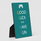 Plaque Photo Citation turquoise du jeu vidéo GLHF (Côté)