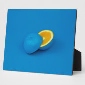 Plaque Photo citron bleu coupé en deux moitiés (Côté)