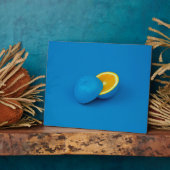 Plaque Photo citron bleu coupé en deux moitiés (Côté)