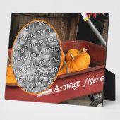 Plaque Photo Citrouille Automne Red Wagon Ajouter Votre Propre  (Côté)