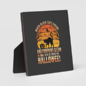 Plaque Photo Citrouille Chat Noir Halloween Design Vectoriel (Recto)