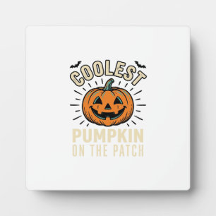 Plaque Photo Citrouille d'Halloween la plus cool du jardin Vint