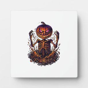 Plaque Photo Citrouille d'Halloween squelette Portail Magique F