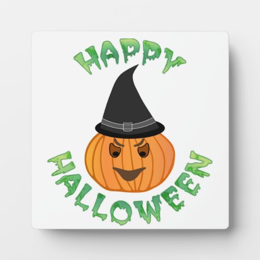 Plaque Photo citrouille "HAPPY HALLOWEEN" (Devant)