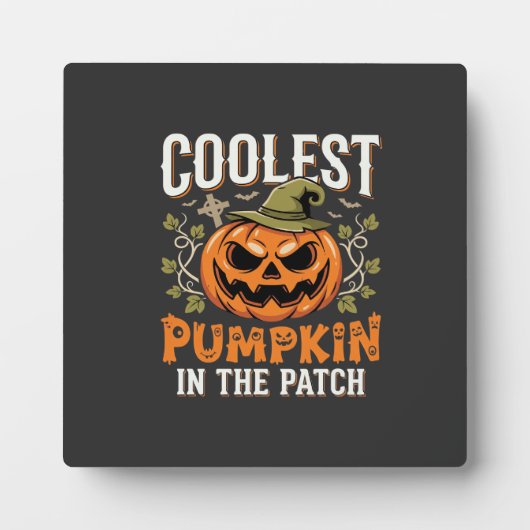 Plaque Photo Citrouille la plus cool du patch design Halloween (Devant)