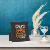 Plaque Photo Citrouille la plus cool du patch design Halloween (Insitu)
