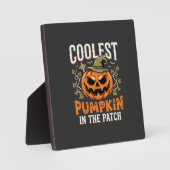 Plaque Photo Citrouille la plus cool du patch design Halloween (Recto)