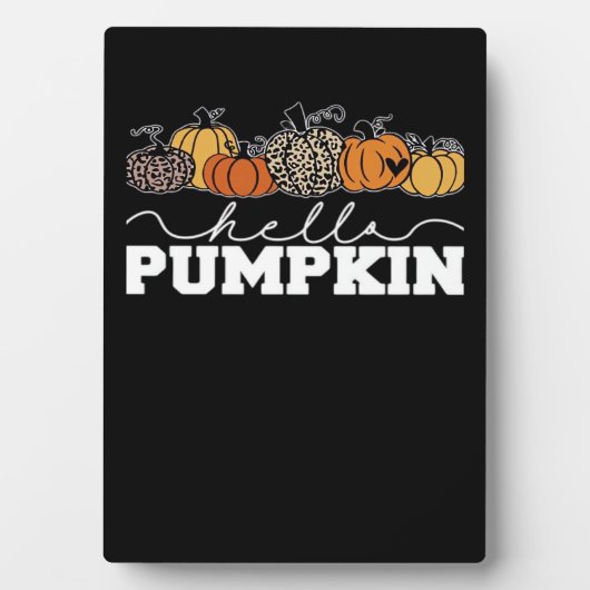 Plaque Photo Citrouille Leopard Automne Femmes Mignonne Automne (Devant)