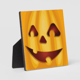 Plaque Photo Citrouille sculpté souriant design Halloween