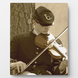 Plaque Photo Civil War Fiddle Player