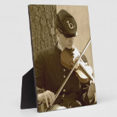 Plaque Photo Civil War Fiddle Player (Côté)