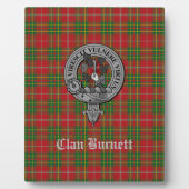 Plaque Photo Clan Burnett Crest Badge & Tartan Tabletop (Devant)
