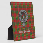 Plaque Photo Clan Burnett Crest Badge & Tartan Tabletop (Côté)