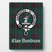 Plaque Photo Clan Davidson Crest Badge et Tartan Tabletop (Devant)