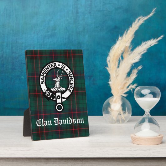 Plaque Photo Clan Davidson Crest Badge et Tartan Tabletop (Côté)
