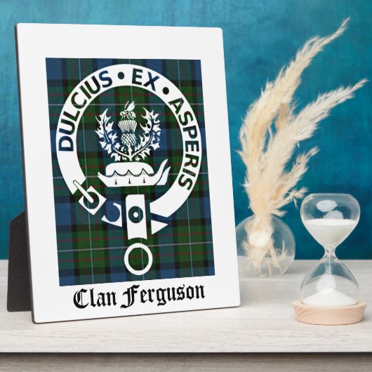 Plaque Photo Clan Ferguson Crest Tartan (Côté)