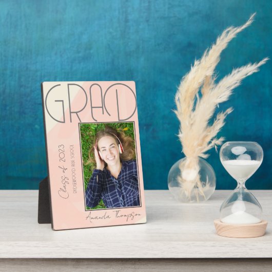 Plaque Photo Classe Abstraite de 2025 Keepsaké Graduate Photo (Côté)