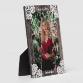 Plaque Photo Classe Bois rustique et dentelle Année Photo (Côté)