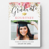 Plaque Photo Classe de 2025 Floral Graduate Photo (Devant)