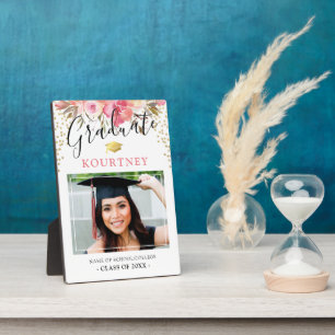 Plaque Photo Classe de 2025 Floral Graduate Photo