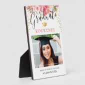 Plaque Photo Classe de 2025 Floral Graduate Photo (Côté)